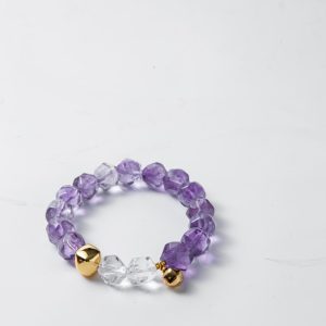 Faceted Amethyst Polo Bead Bracelet