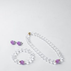 Celebrity Natural Kunzite Crystal Jewelry Set