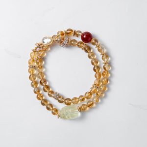 Double Citrine Wrap Bracelet